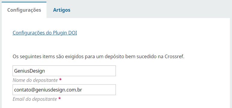 Figura 2. Tela de configuração mínima para funcionamento do plugin.