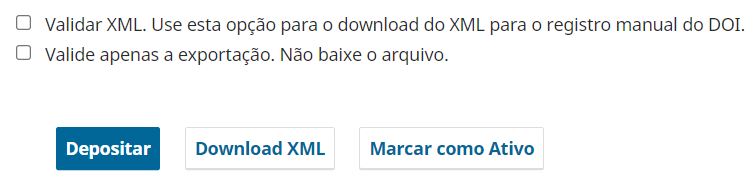 Figura 4. Botões de ação ao final da lista de artigos