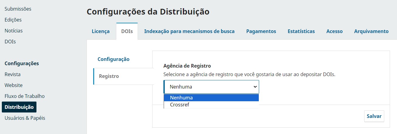 Figura 6. Configuração da Agência de Registro.